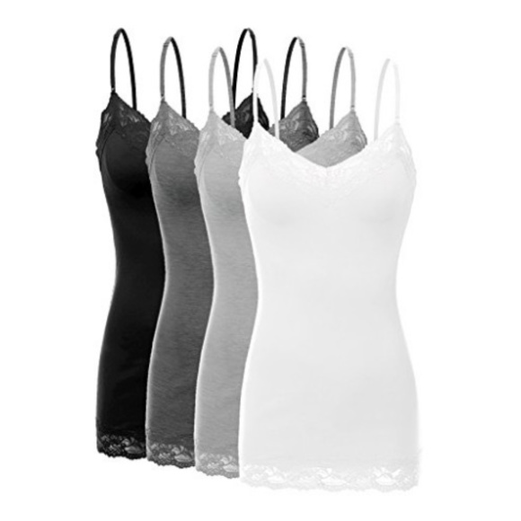 Tops - Bundle of Four Lace Trim Camies